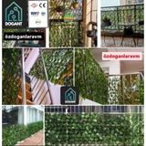 Wood Akordiyon Çit Dekoratif Yapay Sarmaşıklı Bahçe Balkon Teras Çiti