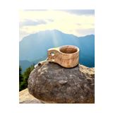 wood and craft Masif Kuksa Bardak Kök Ceviz ağacı Kamp Bardağı