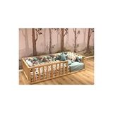 Wood and Montessori Montessori Bebek Ve Çocuk Karyolası Doğal Ahşap Yatak Bej