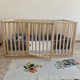 Wood and Montessori Montessori Doğal Ahşap 98 Cm Özel Bebek Ve Çocuk Karyolası Çam