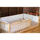 Wood and Montessori Woodandmontessori Montessori Doğal Ahşap Yer Yatağı - 100 x 200 cm - Beyaz - Ahşap