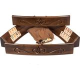 Wood Art Elliptic Oval El Yapımı Masif Ahşap Oymalı Okey Takımı - Kahverengi