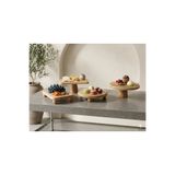 Wood Atölye Dörtlü set(NATURAL)25 cm Pasta Standı 25 cm top ayaklı sunumluk 17x25 kek standı 17x25 sunumluk