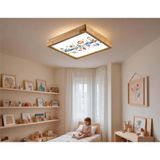 Wood Design World 60x60 Cm Çocuk Odası Ahşap Çerçeve Avize Led Aydınlatma - Günışığı - ışık rengi