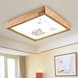 Wood Design World Ahşap Çerçeve Motifli Çocuk Odası Tavan LED Aydınlatma Avize - Beyaz - 1