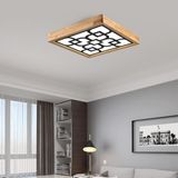 Wood Design World Ahşap Çerçeve Tavan LED AYDINLATMA(60X60CM) - Beyaz