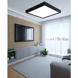 Wood Design World Ahşap Siyah Çerçeveli Tavan LED Aydınlatma Avize - Günışığı