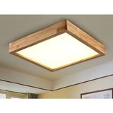 Wood Design World Doğal Ahşap Çerçeve Kare Tavan LED Avize - Modern Salon ve Ofis Aydınlatması -60x60cm - 1 - Günışığı