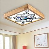 Wood Design World Selçuklu Motif Ahşap Çerçeve Tavan LED Aydınlatma Avize - Beyaz - 1