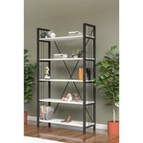Wood House Eftelya Beyaz Kitaplık Modern Tasarım 180 cm Yükseklik 70 cm Genişlik 34 cm Derinlik