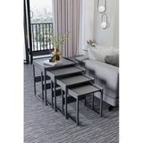 Wood House LARA 4'LÜ ZİGON SEHPA ANTRASİT