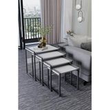 Wood House LARA 4'LÜ ZİGON SEHPA BEYAZ