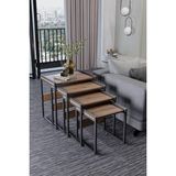 Wood House LARA 4'LÜ ZİGON SEHPA ÇAM