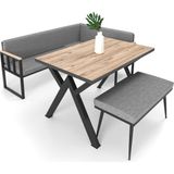 Wood House Polen Mutfak Köşe Takımı Minderli Modern Tasarım Gri 110x70 cm Sabit Fonksiyon