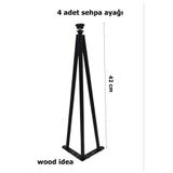 wood idea 4 Adet...vidalı 42 Cm Yükseklik Ayarlı...firkete ,kütük Ve Sehpa Demir Ayak