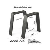 Wood İdea 45 Cm Metal Bench-bank-sehpa-orta Sehpa Ayağı 2 Adet Ay