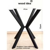 Wood İdea Wood Idea 73 cm Metal Ahtapot Masa Ayağı Mat Siyah Renk Kolay Montaj ve Şık Görünüm