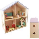 Wood & Joy Doğal Ahşap Evcilik Ev, Evcilik Seti ve Ahşap Oyuncak Seti