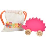 Wood & Joy Doğal Ahşap Kirpi Hareketli Eğitici Oyuncak - Pembe