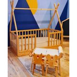 Wood & Joy Doğal Ahşap Montessori Çocuk Karyola Çocuk Yatak 100X200 - 200 x 110 cm