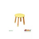Wood & Joy Doğal Ahşap Renkli Çocuk Tabure (Sarı)