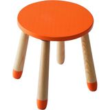 Wood & Joy Doğal Ahşap Renkli Çocuk Tabure (Turuncu) - Vintage Turuncu