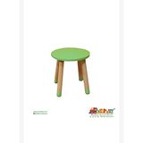 Wood & Joy Doğal Ahşap Renkli Çocuk Tabure (Yeşil)