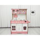Wood Kids Büyük Ahşap Oyuncak Mutfak Seti - 3 mm - Pembe