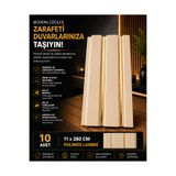 wood life Polimer Duvar Paneli ve Duvar Lambrisi ve Vestiyer Tv Ünistesi Dekoratif Paneli 11 X280 (10 ADET) vizon - gold renk
