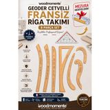 Wood Momente Woodmomente Geoder Cetvelli Fransız Model 8 Parça Riga Takımı + Mezura Hediyeli