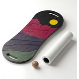 Wood Stone Art Renkli Denge Tahtası Balance Roller Board Çift Fonksiyonlu Sörf Eğitim Tahtası Kaykay Eğitim Tahtası 73 x 28 cm