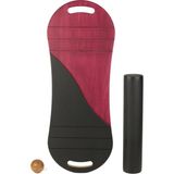 Wood Stone Art Siyah/kırmızı Denge Tahtası Balance Roller Board Çift Fonksiyonlu Sörf Eğitim Tahtası Kaykay Eğitim Tahtası