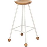 Wood Stone Art Tabure Bar Taburesi Tabure Mutfak Tabure Ahşap Demir Ayaklı Ahşap Topuzlu Modern Rahat Modern Beyaz Wood Stone Art - 75 CM