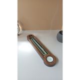 Wood-X Ahşap Mdf Çubuk Tütsülük, Özel Tasarım Mumluklu Kayık Tütsülük, Desenli Kahverengi Tütsülük (31X7X2) - Renkli - 1 Adet