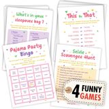 WOODAMORE Kızlar İçin Pijama Partisi Oyunları 8-12 - Kızlar İçin Pijama Partisi Oyunları 10-12, Pijama Partisi Oyun Fikirleri, Pijama Partisi Süslemeleri İçin Pijama Partisi Bingo Kartları