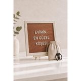 WoodArt Premium Letter Board Seti, Ceviz Kahve Yüzeyli Doğal Çam Ahşap Yazı Panosu – Şövale Standlı Dekoratif Set