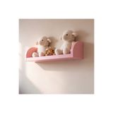 WoodArtDesign 1 adet Pastel Pembe Çocuk Odası Duvar Rafı – Oyuncak ve Kitap Rafı (Montessori Stil) Tek raf