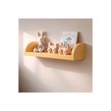 WoodArtDesign 1 adet Sarı Çocuk Odası Duvar Rafı – Oyuncak ve Kitap Rafı (Montessori Stil) Tek raf