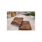 WoodBay 2 Adet Ceviz Ağacı Nihale 16x16 cm – Doğal Masif Ahşap Tencere & Çaydanlık Altlığı
