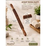 WoodBay Ahşap Döner Masaj Aleti 53 cm | Refleksoloji Masaj Çubuğu Sırt, Boyun, Bacak ve Ayak Masaj Silindiri - Kahverengi