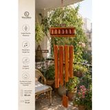 WoodBay Bambu Rüzgar Çanı 60 cm El Yapımı Bahçe Balkon Teras Dekoru Doğal Bambu Wind Chime
