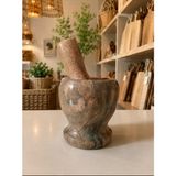 WoodBay Mermer Özel Renk Havan Tokmak Set 7,5 Çap
