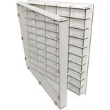 Woodbu Şeffaf Kapaklı Ahşap Beyaz Hobi Oyuncak Araba Rafı 50 Araçlık MDF Malzeme ile 50x50 cm