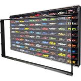 Woodbu Şeffaf Kapaklı Eskitme Siyah Yatay Hobi Araba Rafı MDF + Lake 100 cm Genişlik 50 cm Yükseklik