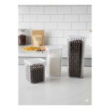 WOODCAP 3'LÜ 0,8 LT 1,2 LT ve 1,7 LT Boncuk Desenli Akrilik (PLASTİK)ÇAY/ŞEKER/KAHVE lik Saklama Kabı Seti