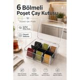 WOODCAP 6 Bölmeli Poşet Bitki Çayı Saklama Kutusu Organizer