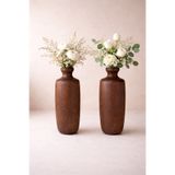 Woodcept. Aurelia 2'li Set Ahşap Dekoratif Vazo İskandinav Tarz Modern Minimalist Çiçeklik Nordelle Collection
