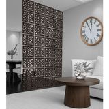 Wooddoom Antik Geomatrik Lazer Kesim Paravan, Ahşap Seperatör, Panel Levha Seti Ahşap Oda Bölücü Desen - 40x40 - Ahşap - Rebab