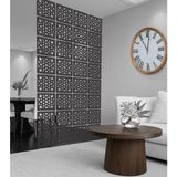 Wooddoom Antik Geomatrik Lazer Kesim Paravan, Ahşap Seperatör, Panel Levha Seti Ahşap Oda Bölücü Desen - 40x40 - Ahşap - Siyah