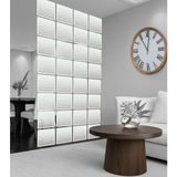 Wooddoom Çiçek Lazer Kesim Paravan, Ahşap Seperatör, Panel Levha Seti Dekorasyon Ahşap Oda Bölücü Desen - 40x40 - Ahşap - Beyaz